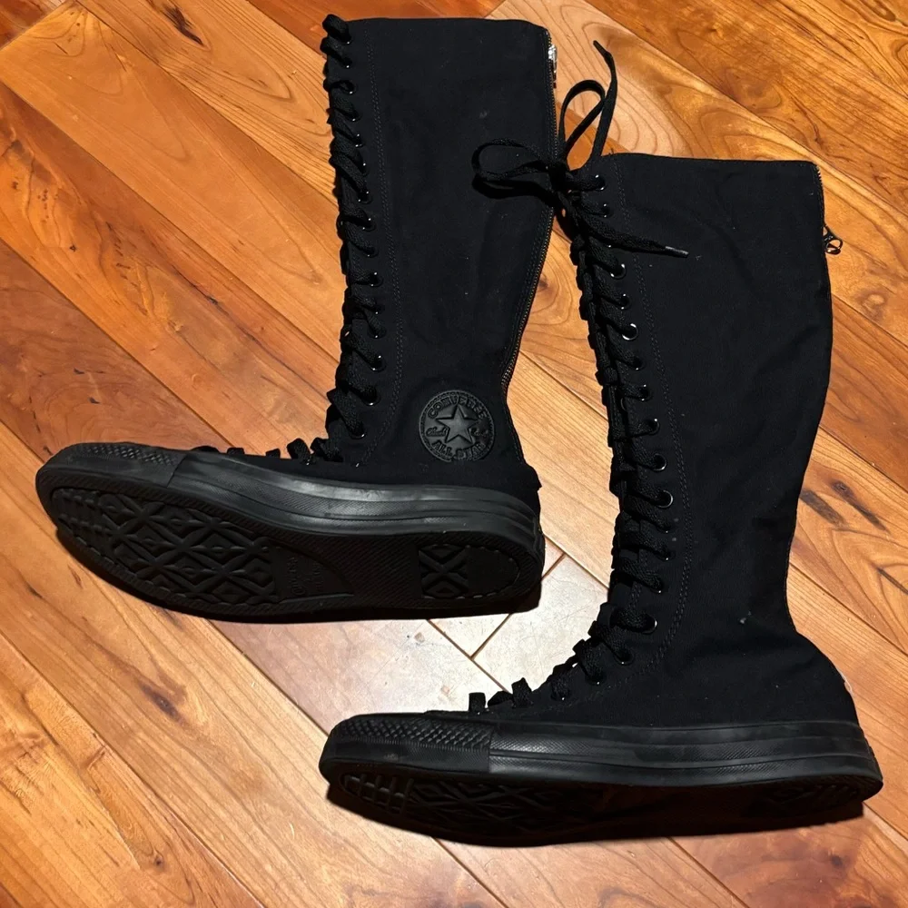 Converse Black Monochrome Knee-High Sneakers_4